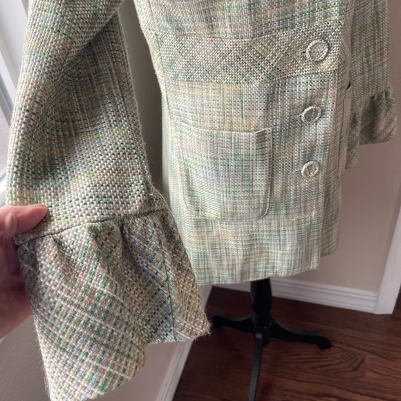 AQUA Tweed Lime Green Blazer. S. - Picture 6 of 9